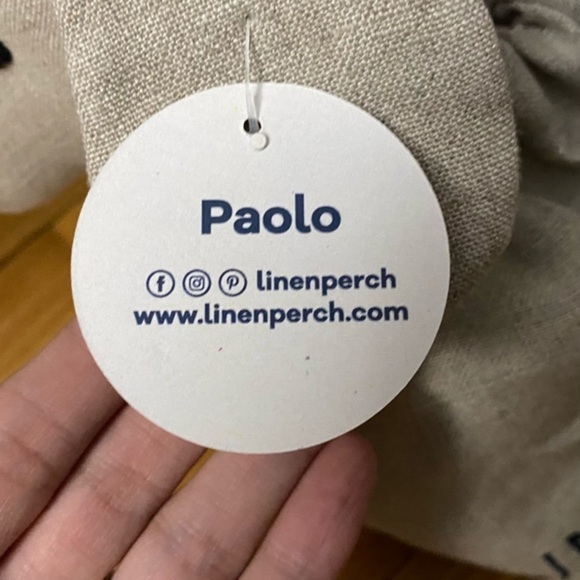 NWT Linen Perch Paolo Natural Linen Stuffed Puppy - Picture 7 of 12